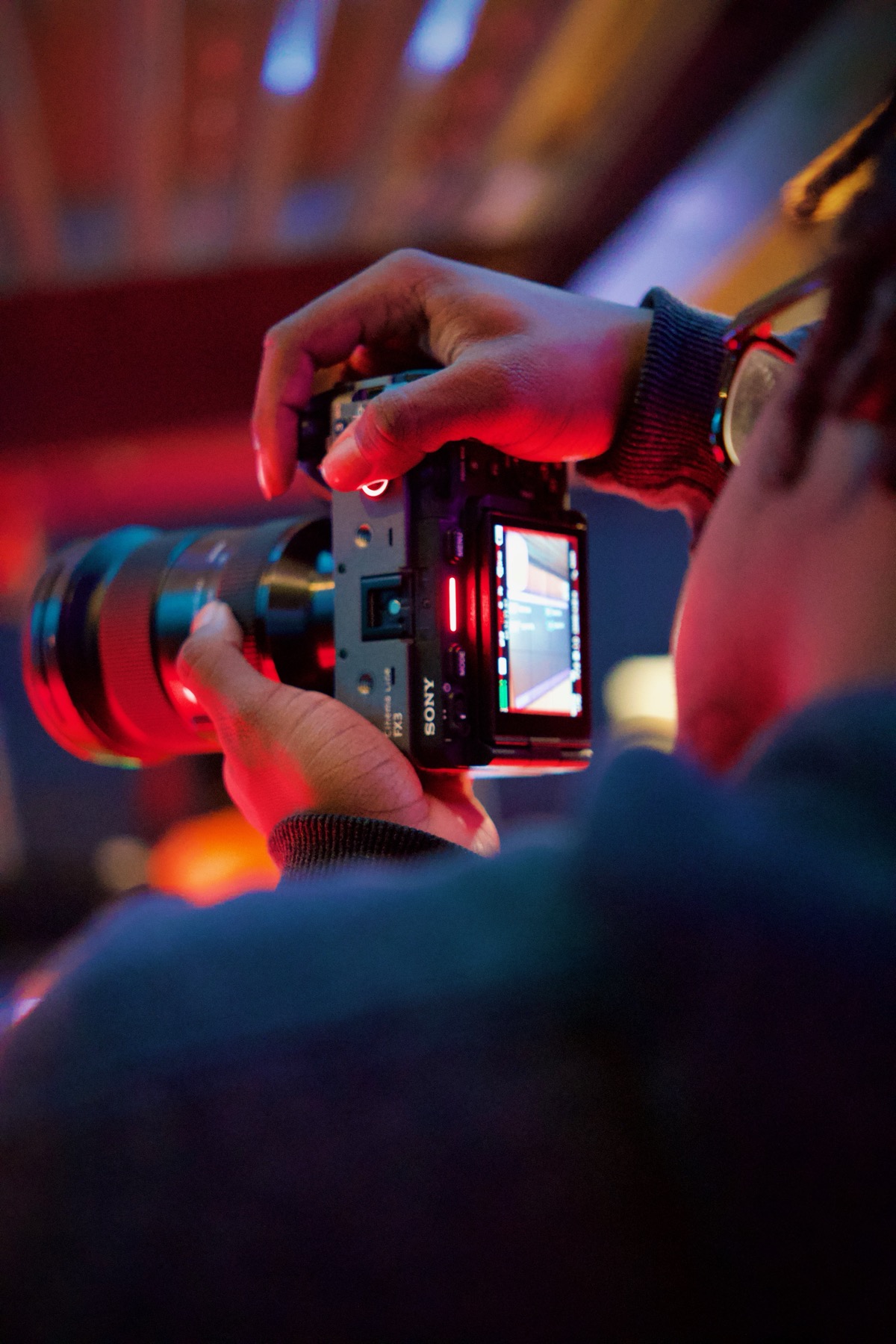 Run Da Mic camera operation close-up